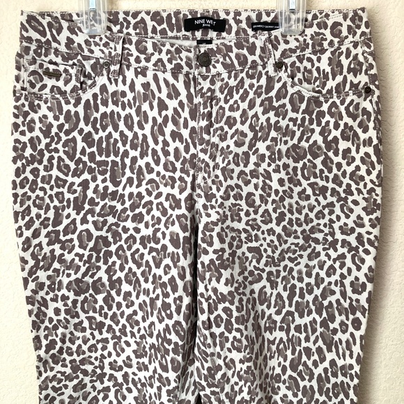 Nine West 14 Leopard Print Gramercy Skinny Ankle Jeans Pants - Picture 3 of 16